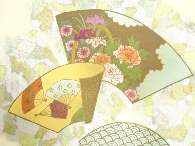 JAPANESE KIMONO / ANTIQUE NAGOYA OBI / SHIOZE / FLORAL PLANTS